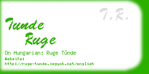 tunde ruge business card